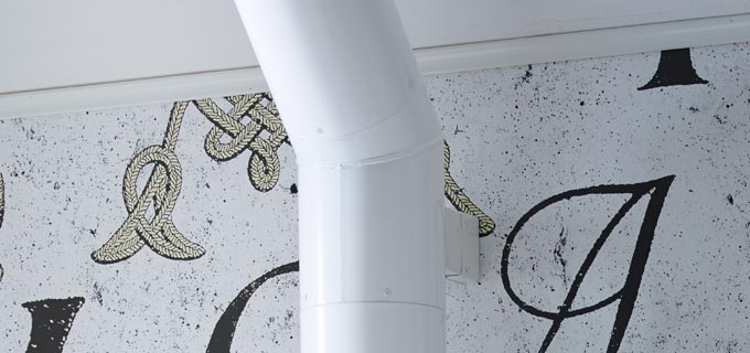 Skorstein med rette og vinklade moduler